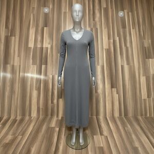 Antonella made in Italy grey Minimalist Cotton blend knit dress M EUC